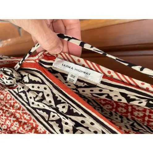 Karma Highway block Aztec print halter maxi dress O/S Black Size undefined