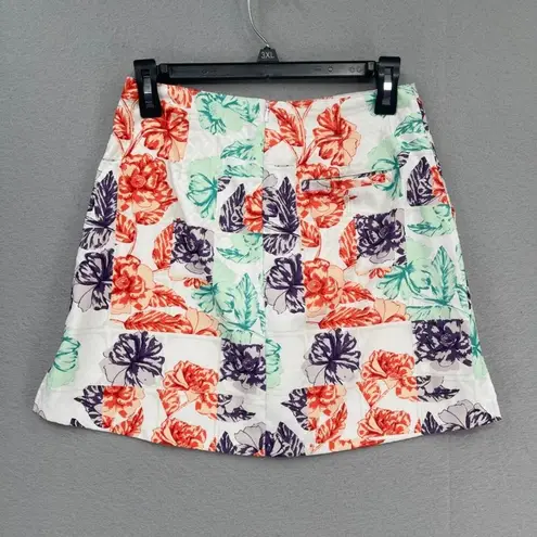 Lady Hagen  Skort Womens 0 White Multicolor Floral Summer Golf Sporty Preppy Chic