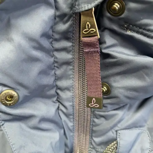 prAna Women's Evelina Hooded Down Puffer Quilted Zip & Toggle Blue Vest Size XL