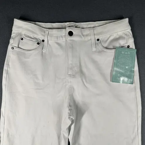 Coldwater Creek Pants Womens 14 White Straight Leg Stretch Denim Casual Cropped