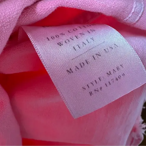 Frank & Eileen Mary Famous Denim Button Up Mini Dress Neon Strawberry Small S