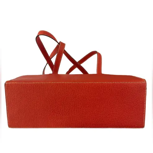 Loewe Red Textured Leather Shoulder Tote Bag Vintage Spain Authentic Luxury