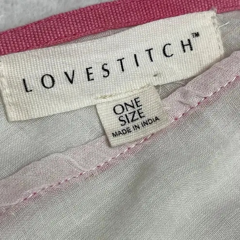 Lovestitch Granada Caftan Women's One Size White Floral Embroidered 100% Cotton