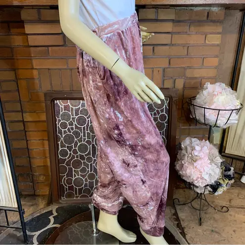 RAINBOW PINK & DARK PINK CRUSHED VELOUR JOGGER PANTS (1X)