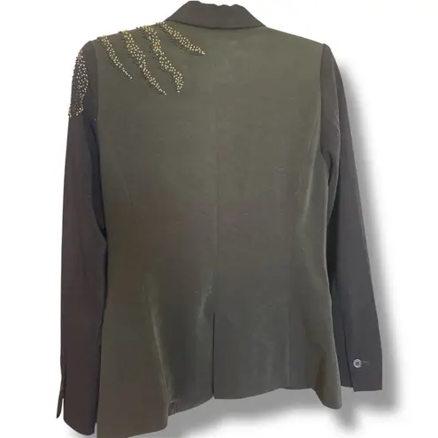 ark & co. Blazer Green/Black Size S with Beaded Shoulder Detail Black