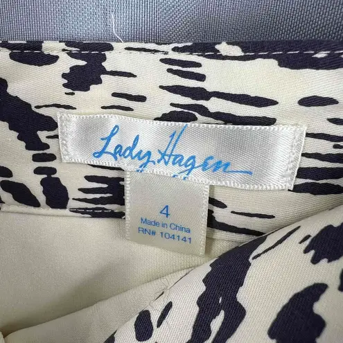 Lady Hagen Golf Skort Cream Purple Print Patterned Mini Skirt Luxe Size 4 New