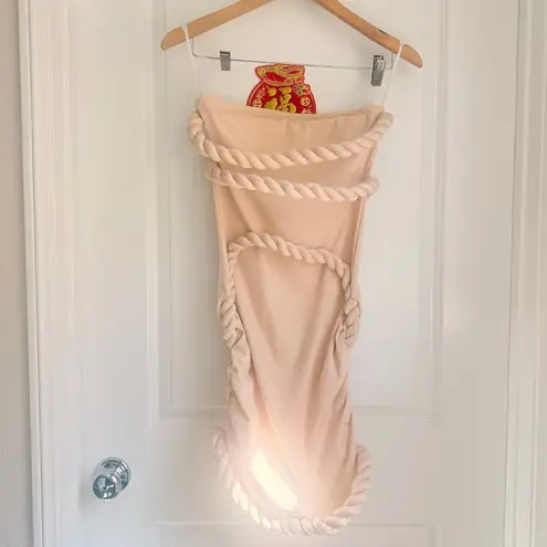 Micas NEW Twist Knot Strapless Sleeveless Mini Dress XS Dusty Rose Wedding Party