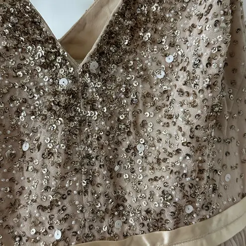 BHLDN Avery Maxi Dress, Oyster Champagne Color, Size 4