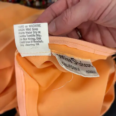 Vintage 70s Miss Shaheen Orange Palazzo Pleated Wide Leg Jumpsuit 6 Disco USA