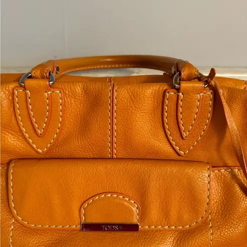 Tod's Orange Slouchy Leather Shoulder Bag