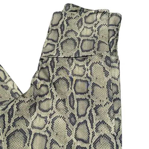 Onzie Green Black Snakeskin Smooth Legging Animal Print High Waist Small Medium