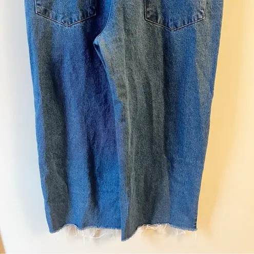 Minga London High Rise Wide Leg Butterfly Embroidered Jeans Size 8 Cotton 32” Blue