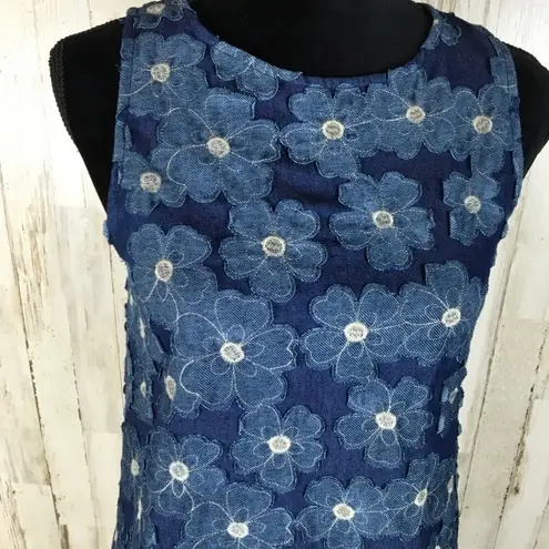 Taylor & Sage Floral Chambray Embroidered Dress