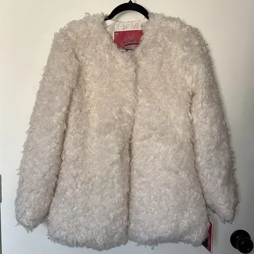 Collection NB by Bernardo Ivory Faux Fur Coat Jacket Womens NWT Sz Medium White