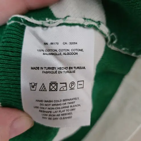 Moth Tank Top Knit Striped Anthropologie Green White Casual Crewneck Coastal Size XXS