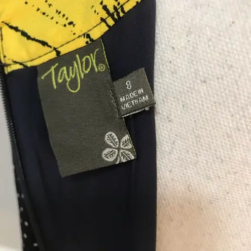 Taylor Toss Yellow Poppy Halter sheath dress Black Size 8