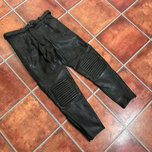 Buffalo Vintage Leather Moto Pants w/ Leather Belt