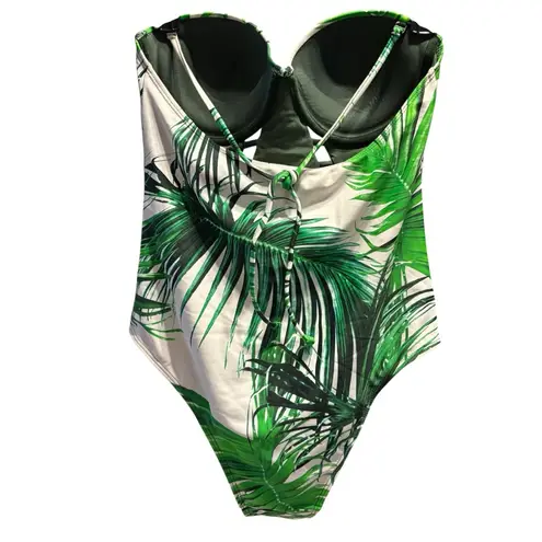 Tube Halter Tropical Green Swimsuit Size Large
