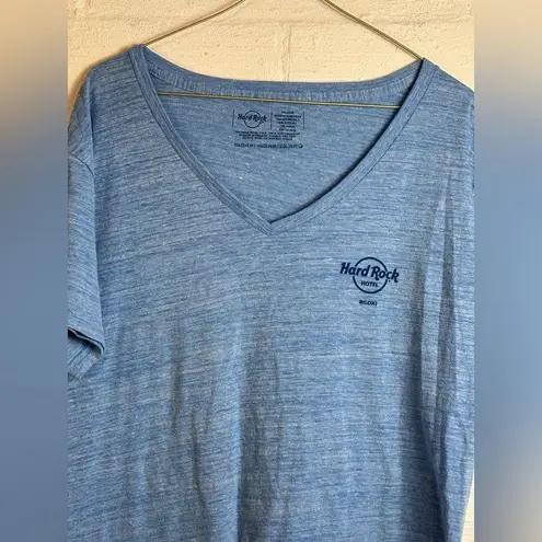 Hard Rock Cafe Hard Rock Hotel Woman’s Plus Size Blue Vneck Biloxi Casual Tee Size XXLarge