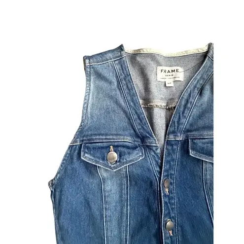 Frame Women’s Blue Denim Buttoned Jumpsuit Size Small