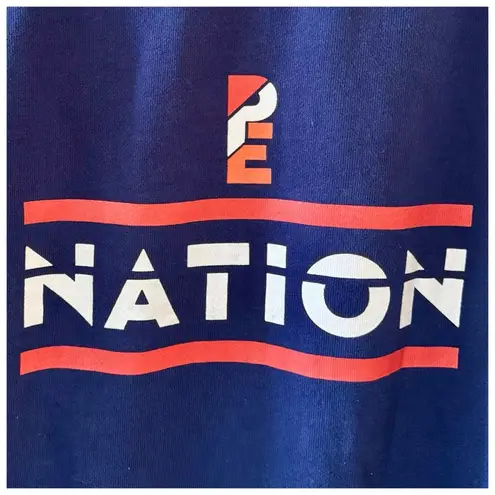 P.E Nation The Wembly Sweatshirt, (REVOLVE Collection) Navy & Red Cotton sz. S Blue