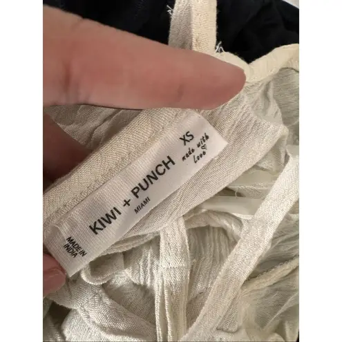 Kiwi + Punch Queen Cream Sundress XS – Smocked Bust, Adjustable Straps, Flowy Ra White