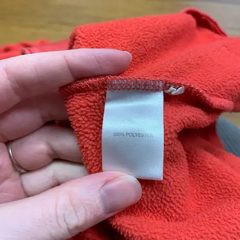 Sahalie Butter Fleece Pullover Womens Size Large Coral Red Fleece 1/4 Snap Mock - Image 7