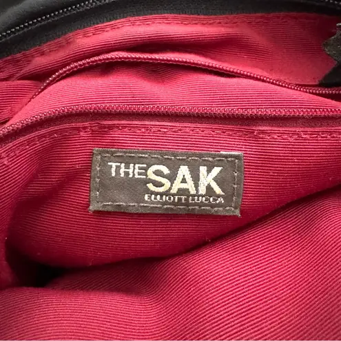 THE SAK ELLIOT LUCCA black PVC shoulder bag