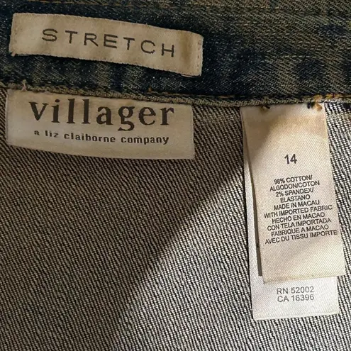Liz Claiborne Villager  Stretch Denim Jean Jacket Size 14