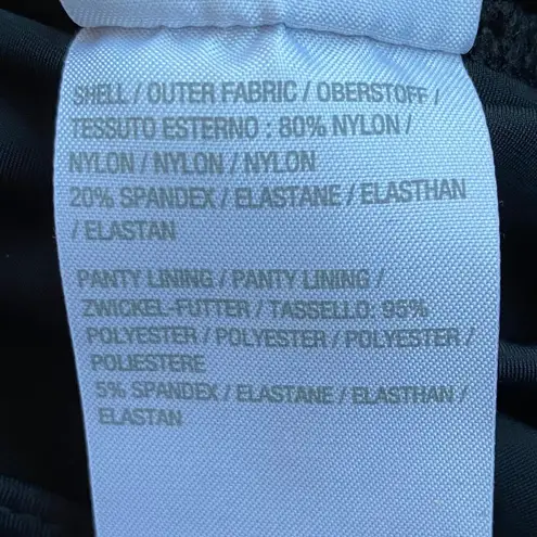 DENIM & CO BEACH NWOT Ruched Waist Bikini Bottoms Size 14 Black Draped Coverage