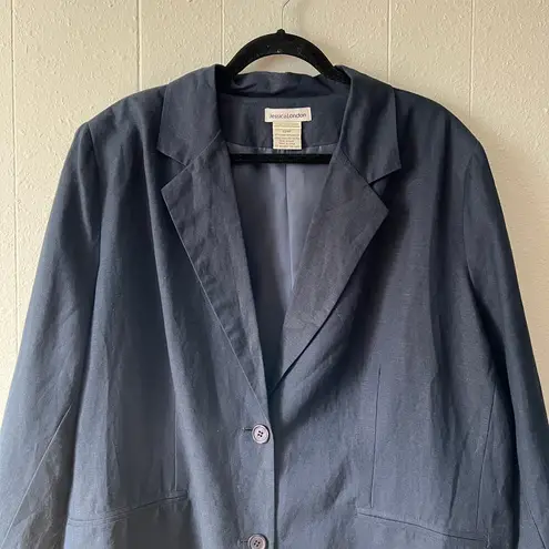 Jessica London Linen Blend Vtg Blazer Jacket Womens 22P Business Casual Formal
