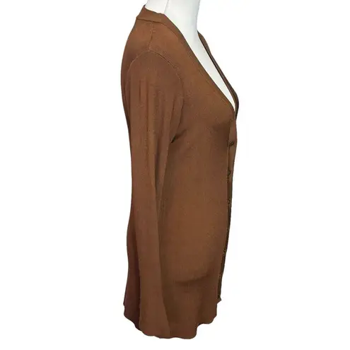 L'Agence L’AGENCE Lucas Ribbed Long Cardigan Women’s Size Small Brown Bell Sleeve Knit - Image 5