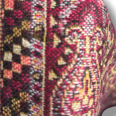 Burgundy Paisley Fringe Shawl Wrap Scarf Boho Bohemian Festival Layering Piece Red