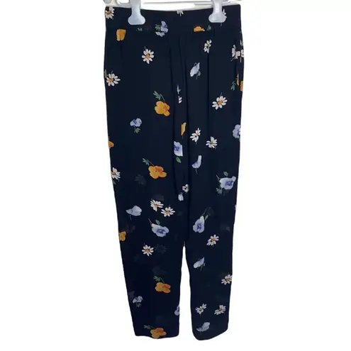 Ganni Dainty Georgette floral print sheer wide leg pants EU size 36