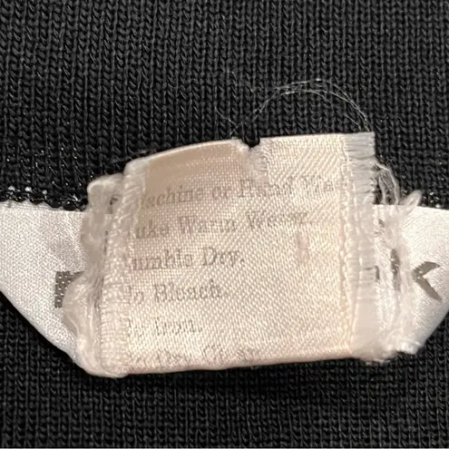 Misook Exclusively Solid Black Stretch Acrylic Knit Side Slit Midi Skirt Small P