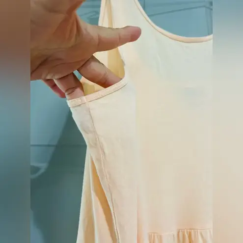 J.Crew  Womens L Sleeveless Tiered Cotton Maxi Midi Dress Pastel peach color