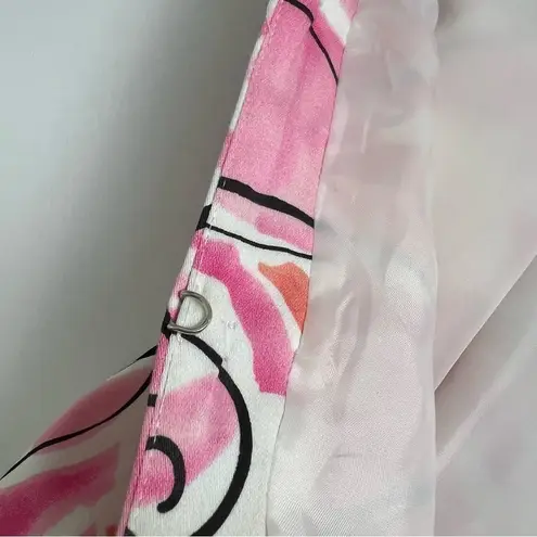 SilkLand Colorful Artsy Abstract Print Jacket PINK/BLACK/WHITE 3/4 Large Pink