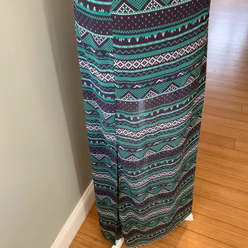Jella Couture NWT green tribal maxi skirt