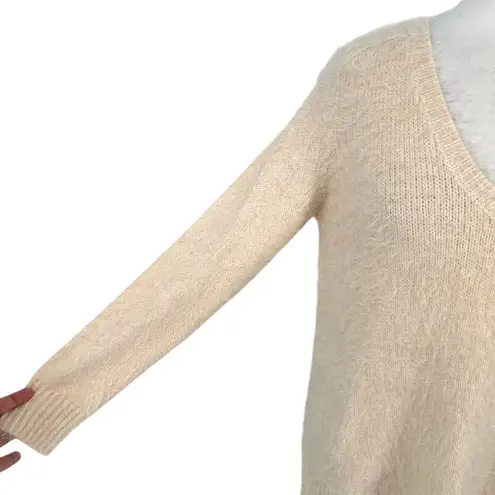 Gentle Fawn V-Neck Textured Cozy Sweater Ivory Cream Size XS