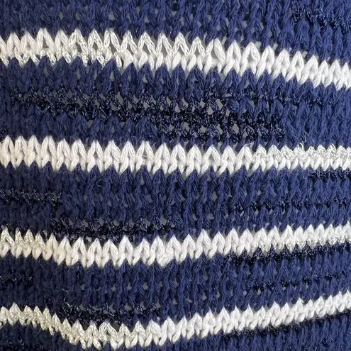 Caslon NWT! Navy White Knit Shimmer Shine Sleeveless Sweater Tank Top Blouse XS