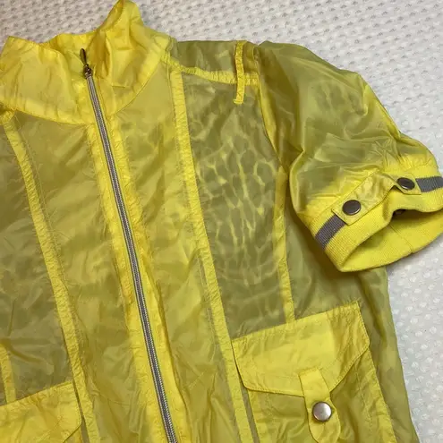 Maralyn & Me Yellow Leopard 80s Short Sleeve Cropped Jacket Size Small