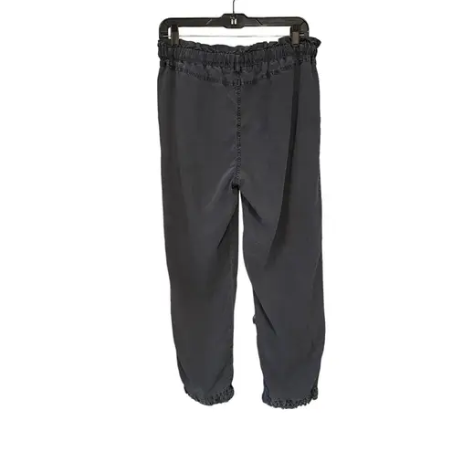 Bella Dahl Ruffle Drawstring Waistline Pull On Cropped Pant Frayed Hem, …