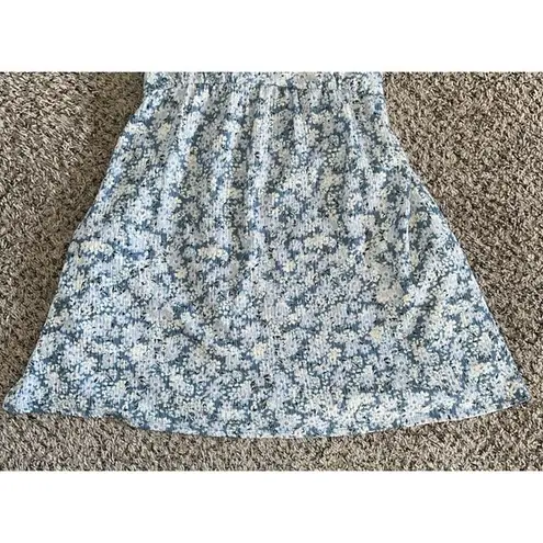 Eyeshadow  juniors blue floral tie back‎ babydoll dress size large