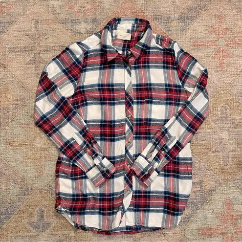 HELLO DAY Amarah Super Soft Plaid Button Down Red