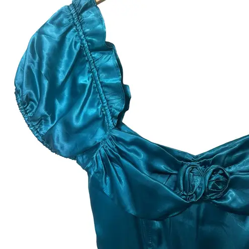 Gunne Sax 1960s Romantic Renaissance Bridal Collection Tooled Satin Dress