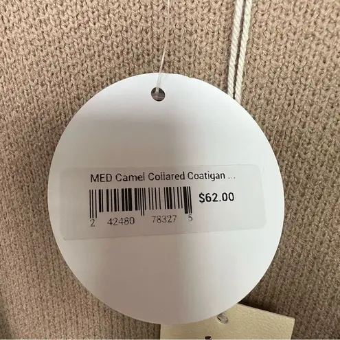 Allie Rose NWT Camel Collared Coatigan Sweater Cardigan Jacket Size Medium - Image 7