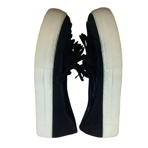 J/Slides Loafers Black Suede Platform Sneakers 10 Tassels Shoes Preppy Academia