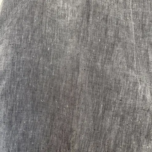 Monterey Bay 100% Linen Dress Pants High Waist Gray Button Minimalist Plus Sz 16