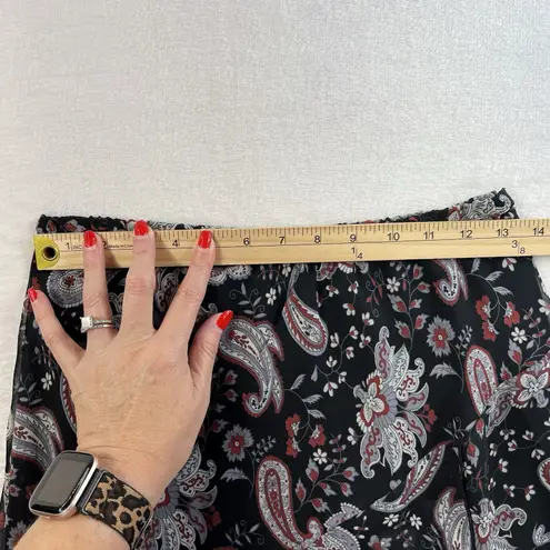 Vintage 90s Sz 8 Midi Skirt Asymmetric Sheer Cottagecore Floral Ruffle Fairycore Black