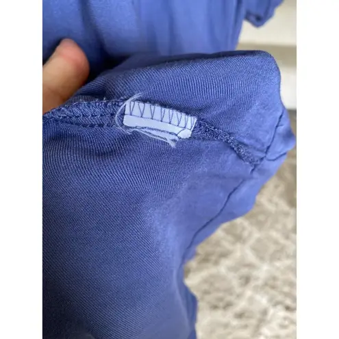 Hunter & Brown Mini Dress Square Neck Puff Sleeve Lightweight Buttery Soft Event Blue Size M